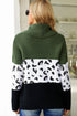 Turtleneck Splicing Chunky Knit Pullover Sweater